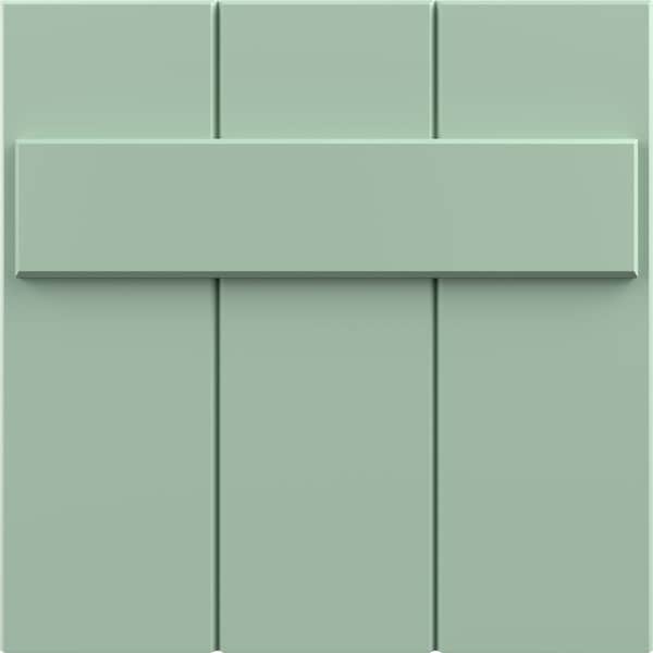 Ekena Millwork 12"W x 12"H True Fit PVC Joined Board-n-Batten Shutters Sample, Seaglass SAMPLE-TFPBBSG - main